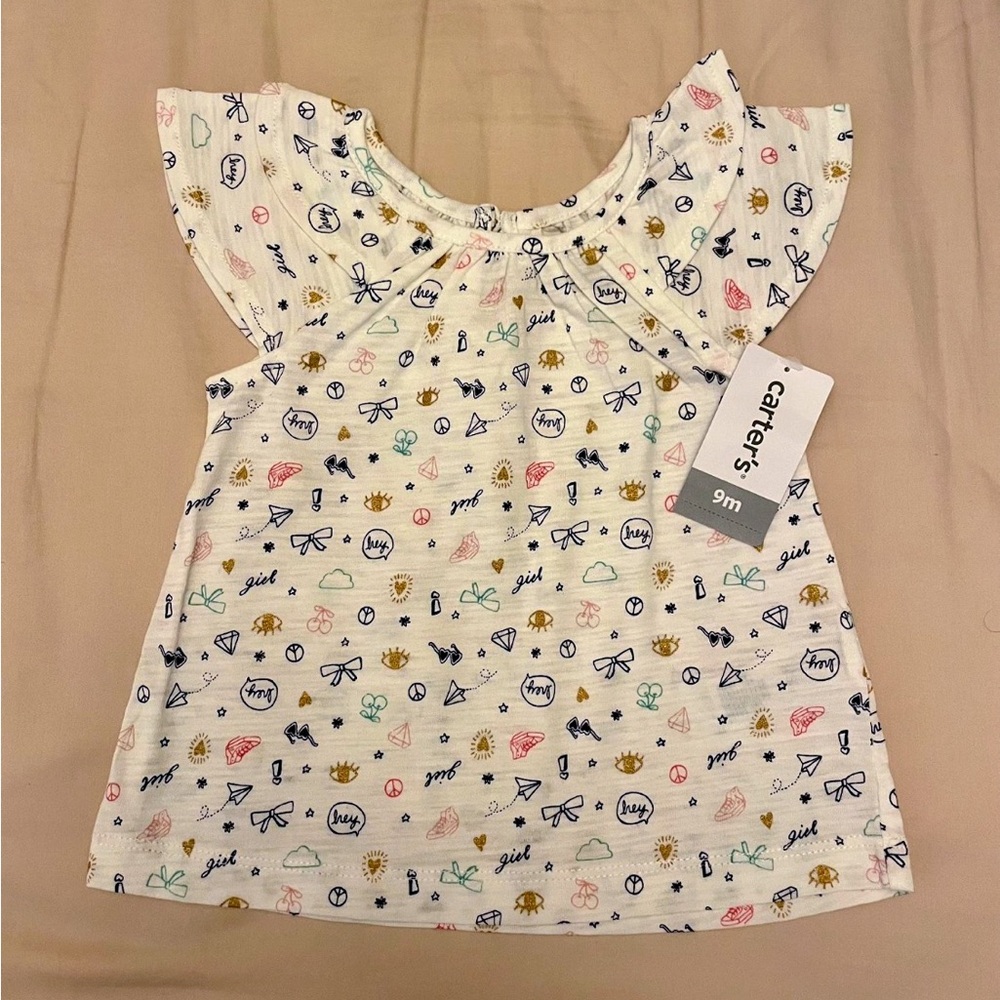 New Carter's Baby Top, T-Shirt, 9-12M